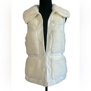RLZ Ivory Faux Fur Vest Winter White Outfit Holiday Layering Piece Women’s XS